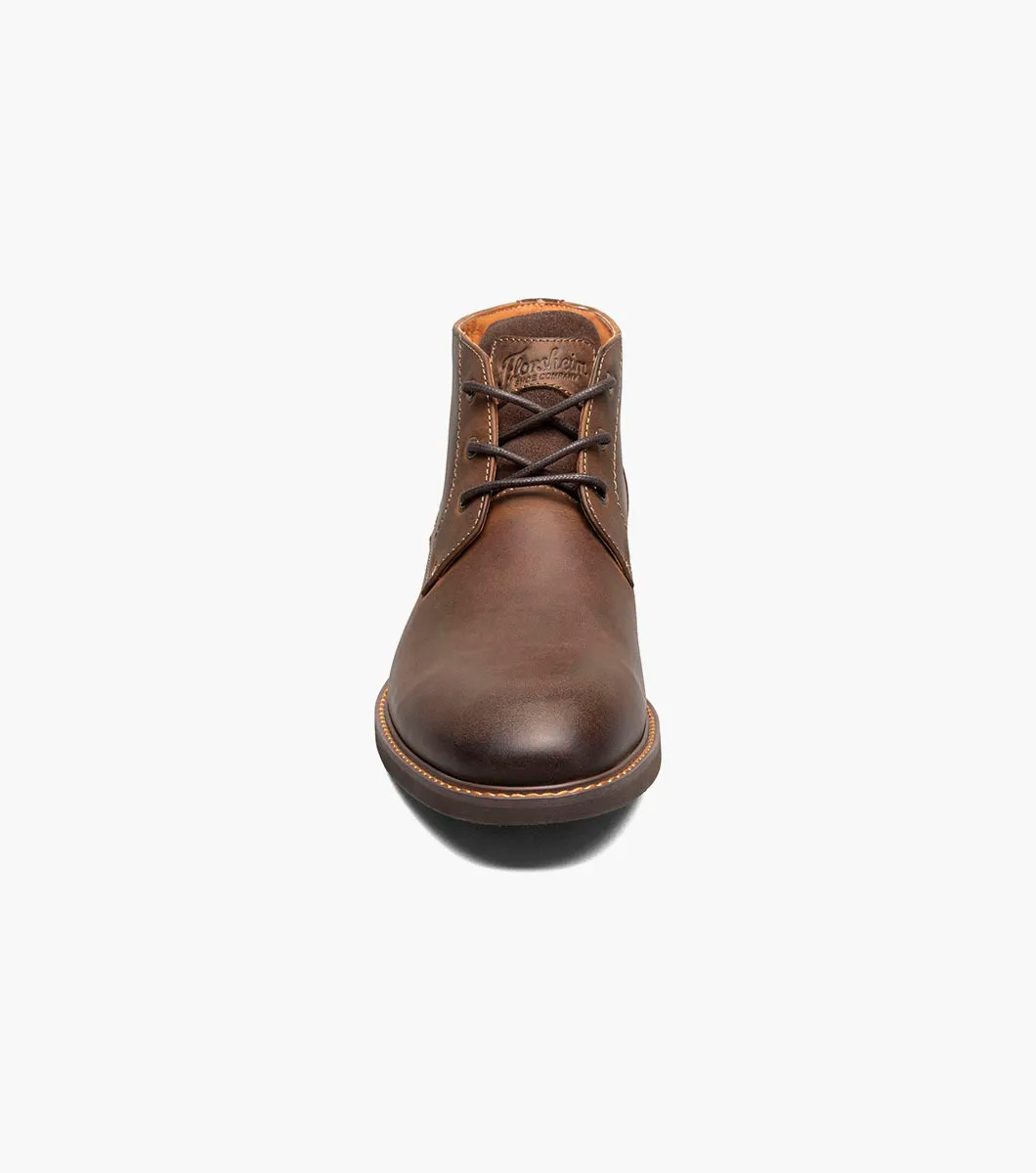 Florsheim Lodge Plain Toe 3-Eye Chukka Boot Brown Crazy Horse