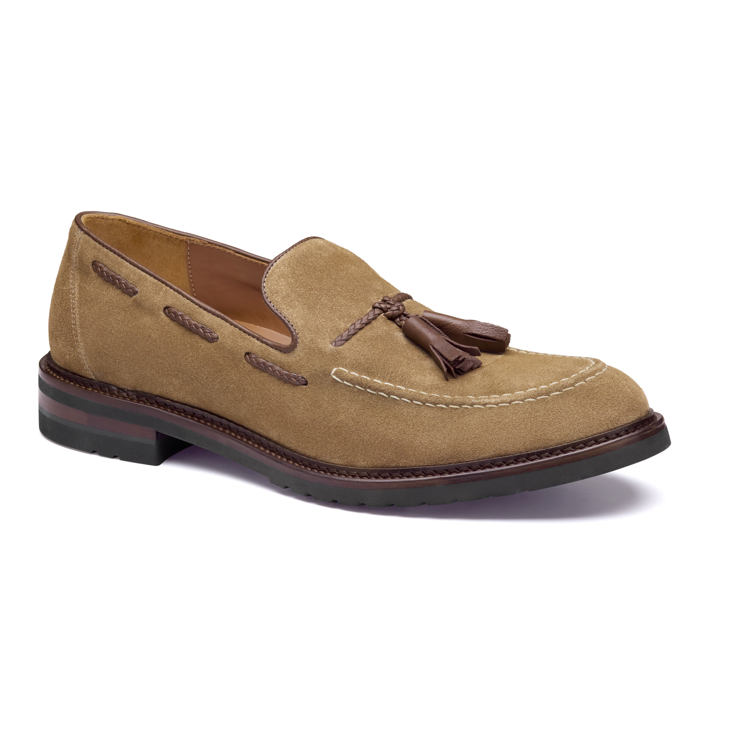 Johnston & Murphy Beige Hartford Tassel Loafer Italian Suede  display picture 1