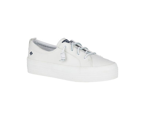 Sperry Women's Crest Vibe Platform Leather Sneaker White Sperry Women's Crest Vibe Platform Leather Sneaker White
