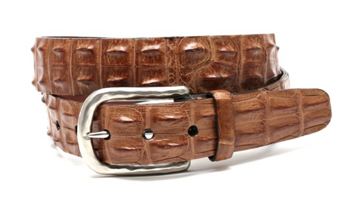 小物 CHIEKO+ far tail belt short hair camel Torino Genuine Hornback Crocodile Belt Tan - Sherman