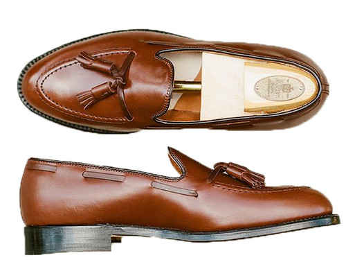 Alden Men's Tassel Moccasin Dark Brown Calfskin
