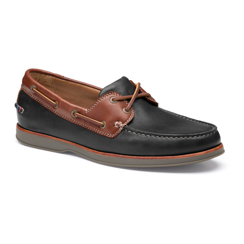Johnston & Murphy Men's Ventura 2-Eye Boat Shoe Black/Brown