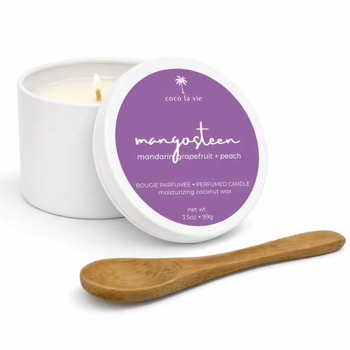 Mangosteen Scented Coco La Vie  Coconut Oil Moisturizing Travel Candle
