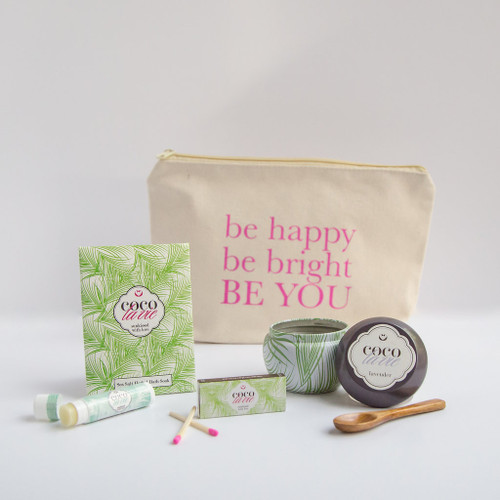 Coco La Vie_Be Happy, Be Bright, Be YOU! Little Bit of Coco Travel Set_Lavender Travel Candle