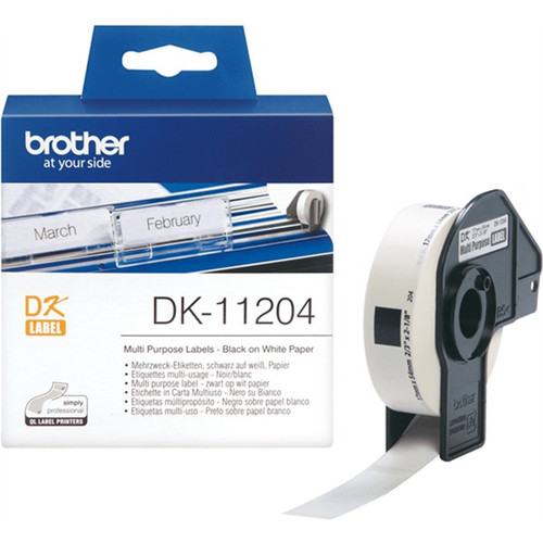 Brother DK11204 White Label - 17mm 54mm - 400 per roll