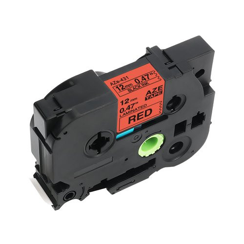 Compatible Brother TZe-431 Laminated 12mm x 8m - Black printing on Red Tape