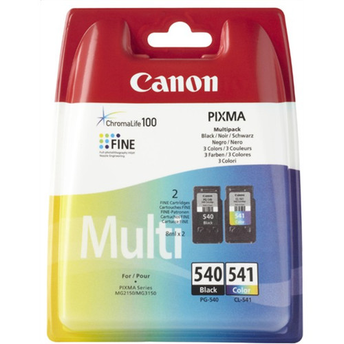 Canon 5225B007/PG-540+CL-541 Printhead cartridge multi pack black + Colour Blister, 2x180 pages 8ml + 8ml Pack=2