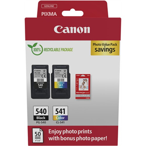 Canon 5225B013/PG-540+CL-541 Printhead cartridge multi pack black + Colour + PhotoPaper 50 sheet PVP 8ml
