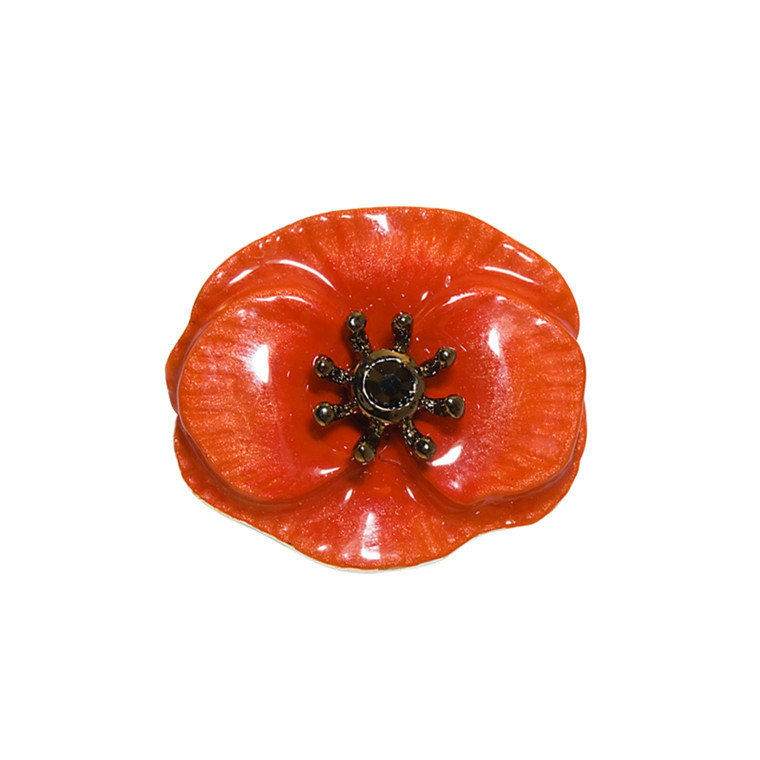 August Poppy Small Brooch Pin