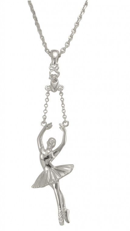 Ballerina Releve Arms 5th Pendant Silver Plated