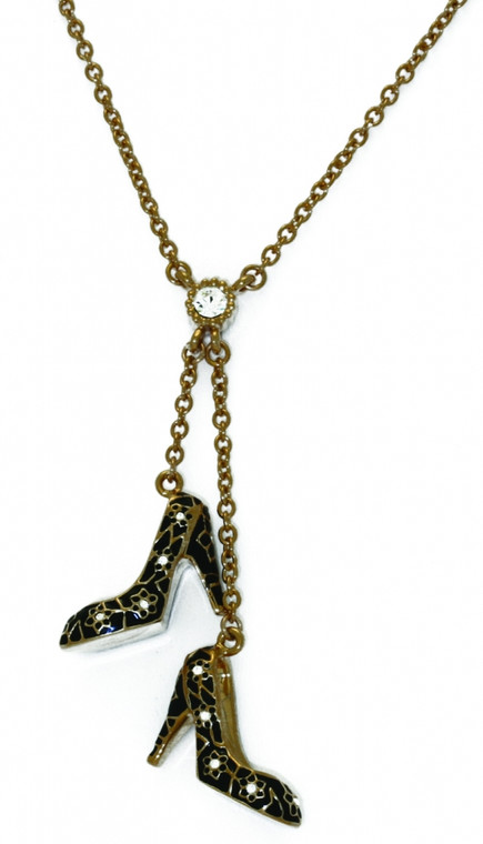 Black Shoe Charm Necklace