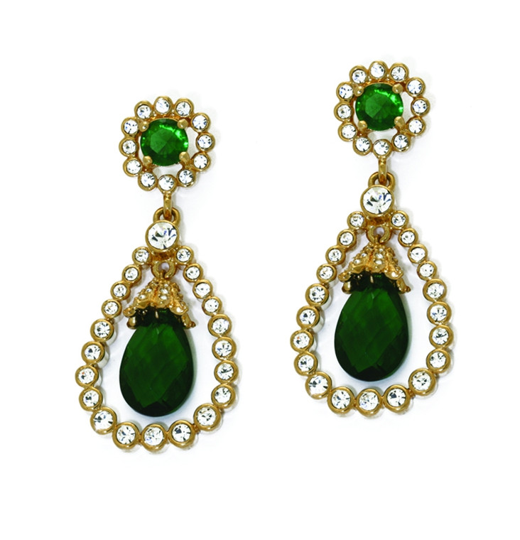 Grand Jewelled Vert Earrings