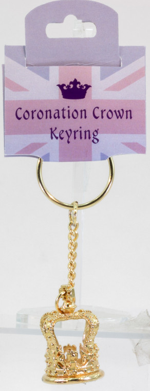 Gold Plated Crown Keyring - Coronation Collection