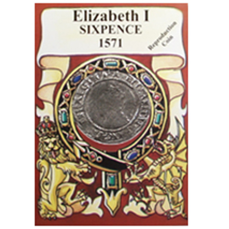 Elizabeth I Sixpence Reproduction Coin - TimeLine Gifts