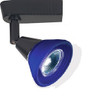 12v Track Head Light CTV111 Black with Blue Glass