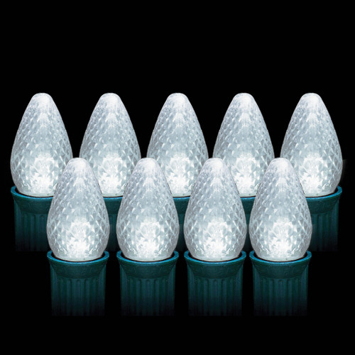 LED Cool White Faceted C7 Light Bulbs (25 count)