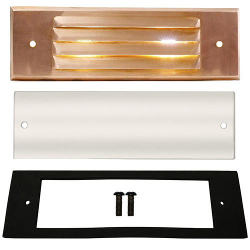 Raw Copper Louver Recessed Step Light Face Plate Replacement Kit - PRLC-HL-FP-KIT
