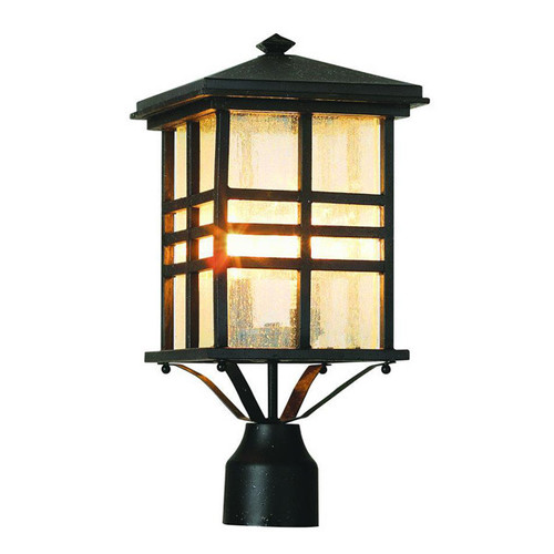 Outdoor 2-Light Post Lantern 4639BK (shown in black and seeded glass)