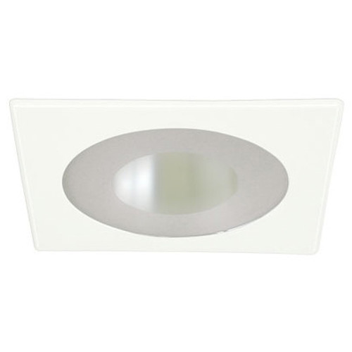 White 120V 4" PAR20 Recessed Square Trim w/ Frosted Lens and Reflector C444