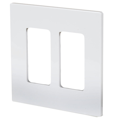 Aspire Screwless Two Gang Wall Plate ASP-9522 White Satin