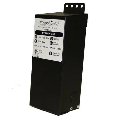 12V 150w Indoor/Outdoor Rated AC Transformer w/ Boost Tap - PTXKEM-150