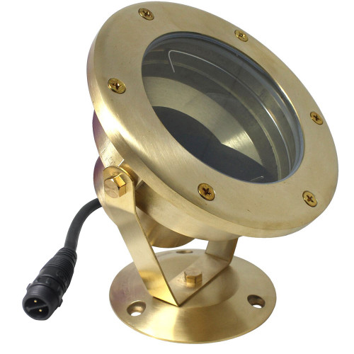 12V Large Cast Brass Adjustable Submersible LED Pond Light w/ NSC - LEDUX-L-003