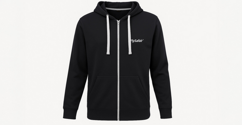 Unisex Navy Zip-Up Hoodie