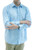 Men's Light Blue Long-sleeved Collared Shirts