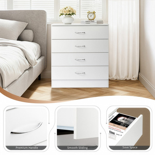 Modern Simple 4-Drawer Dresser White