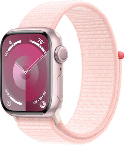 Apple Watch Series 9 (GPS) 41mm Pink Aluminium Case with Pink Sport Loop (130-200mm wrist)