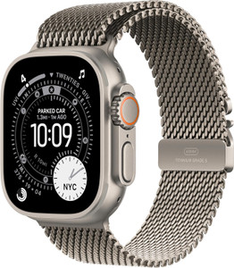 Apple Watch Ultra 3 (GPS + Cellular) 49mm Natural Titanium Case with Natural Titanium Milanese Medium Loop (155-185mm) - 2025
