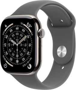 Apple Watch Series 11 (GPS + Cellular) 46mm Natural Titanium Case with Stone Gray Sport Band M/L - 2025