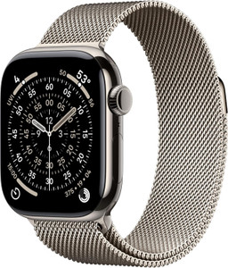 Apple Watch Series 11 (GPS + Cellular) 42mm Natural Titanium Case with Natural Milanese Loop S/M - 2025
