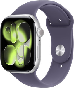Apple Watch Series 11 (GPS) 46mm Silver Aluminium Case with Purple Fog Sport Band M/L - 2025