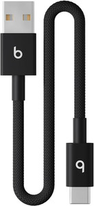 Beats USB-A to USB-C Woven Short Cable 8in | 20cm - Bolt Black
