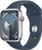 Apple Watch Series 9 (GPS + Cellular) 45mm Silver Aluminium Case with Storm Blue Sport Band M/L (160-210mm wrist)