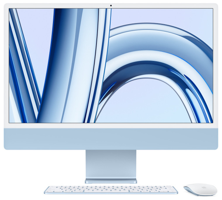 24-inch iMac Retina 4.5K Display M3 Chip with 8-Core CPU and 10-Core GPU 8GB/512GB SSD Magic Keyboard with Touch ID (English) Blue - November 2023