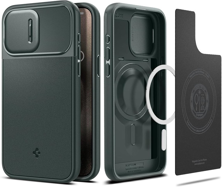 Spigen Optik Armor (MagFit) for Apple iPhone 15 Pro - Abyss Green