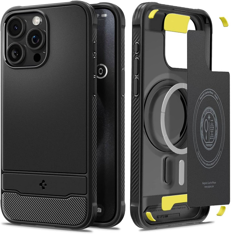 Spigen Rugged Armor (MagFit) for Apple iPhone 15 Pro - Matte Black