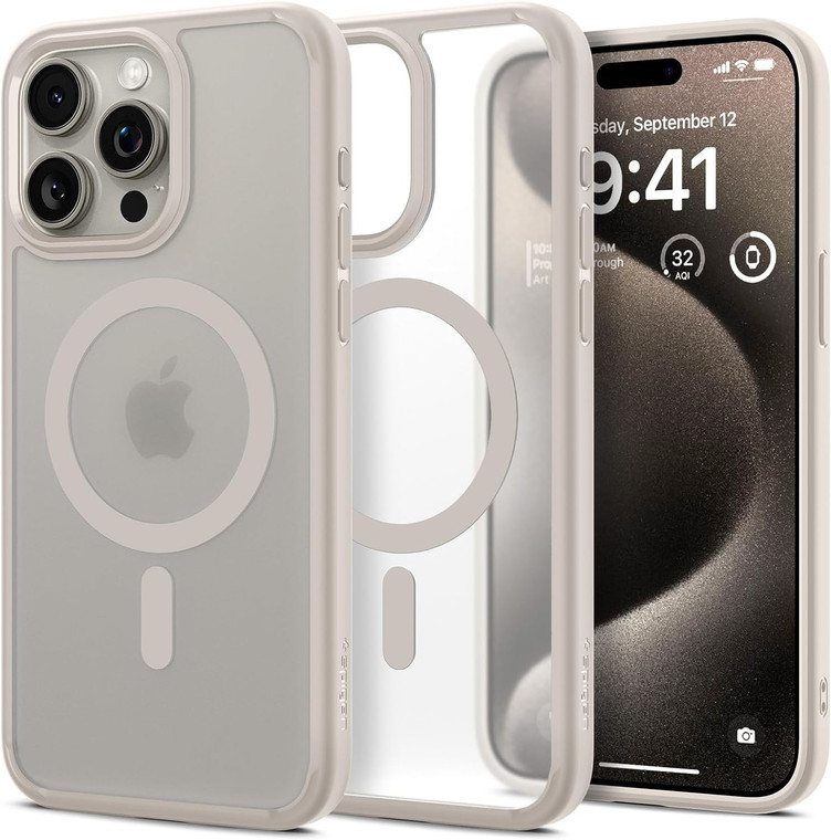 Spigen Ultra Hybrid (MagFit) for Apple iPhone 15 Pro Max - Frost Natural Titanium
