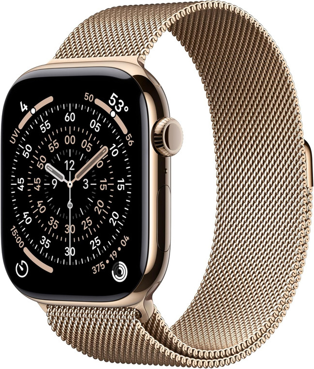 Apple Watch Series 11 (GPS + Cellular) 46mm Gold Titanium Case with Gold Milanese Loop M/L - 2025