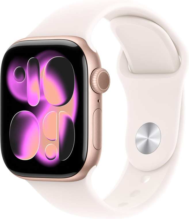Apple Watch Series 11 (GPS) 42mm Rose Gold Aluminium Case with Light Blush Sport Band S/M - 2025