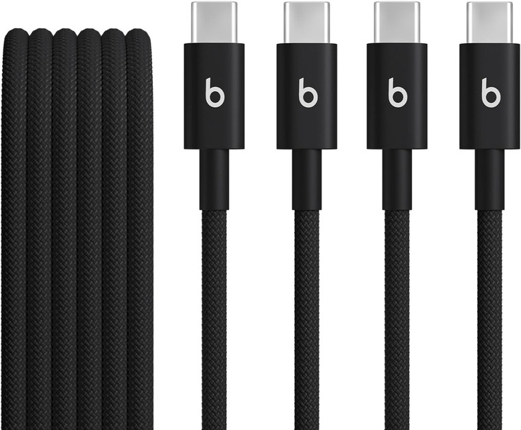 Beats USB-C to USB-C Woven Cable (2-Pack) 5ft | 1.5m - Bolt Black