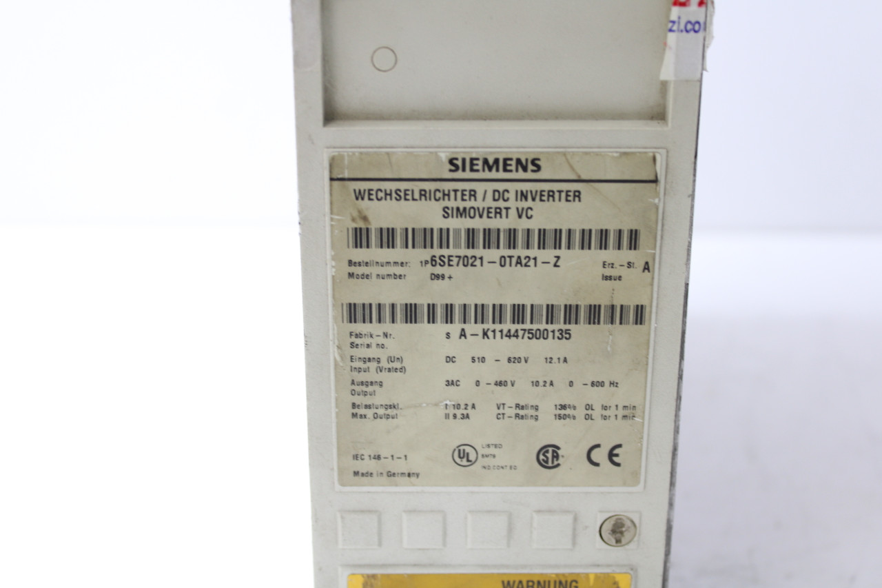 6SE7 021-0TA21-Z, 6SE7021-0TA21-Z SIEMENS SIMOVERT