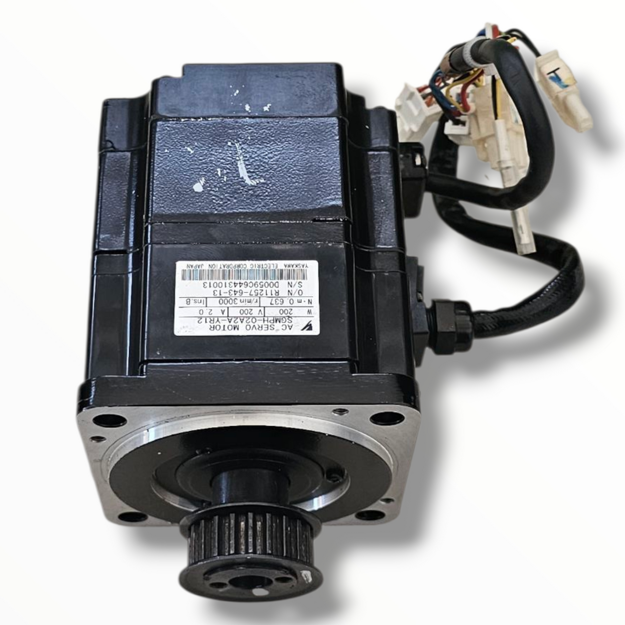 Yaskawa SGMPH-02A2A-YR12 Servo Motor – Side angle showing housing and connectors