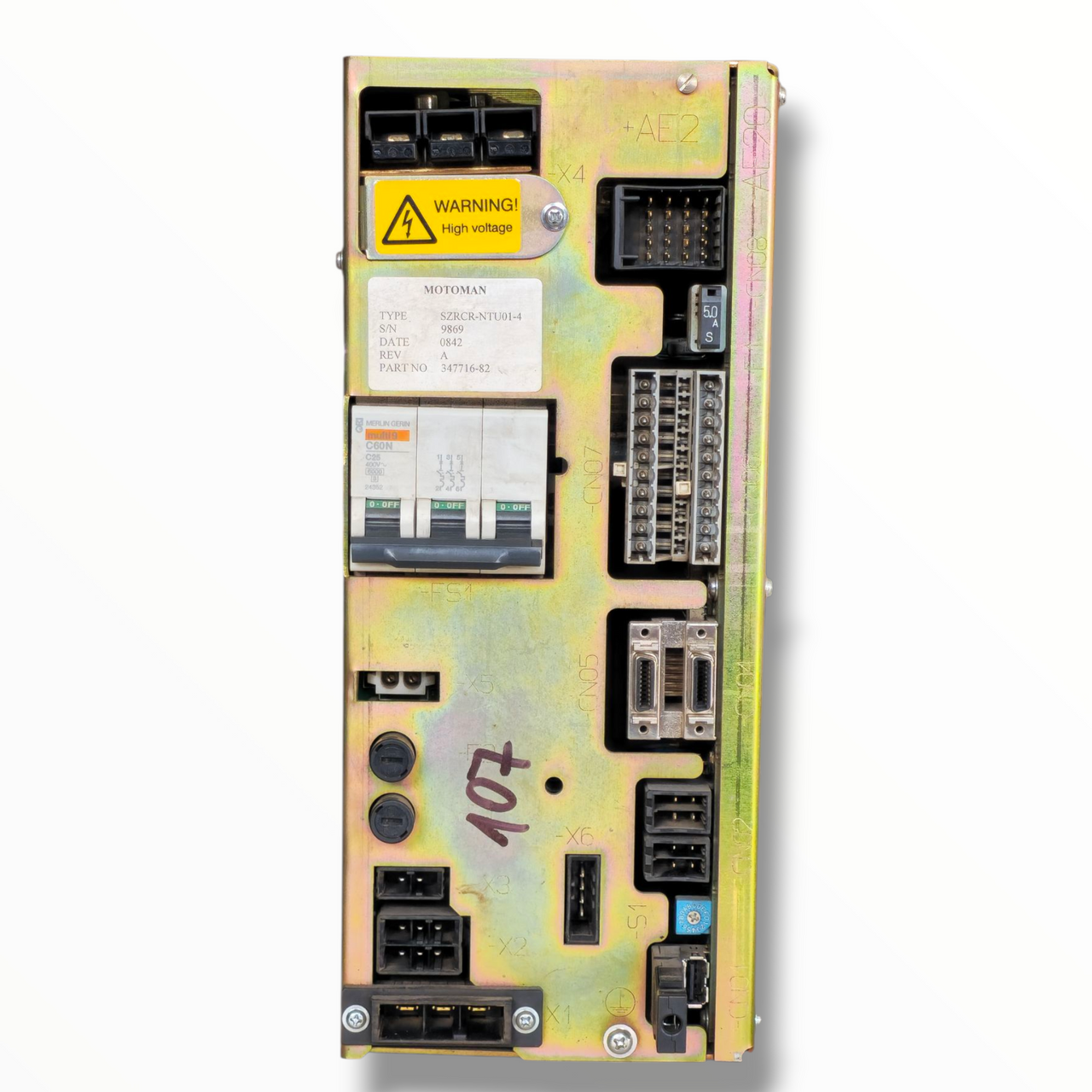Front view of SZRCR-NTU01-1 Yaskawa servo controller – industrial automation spare part