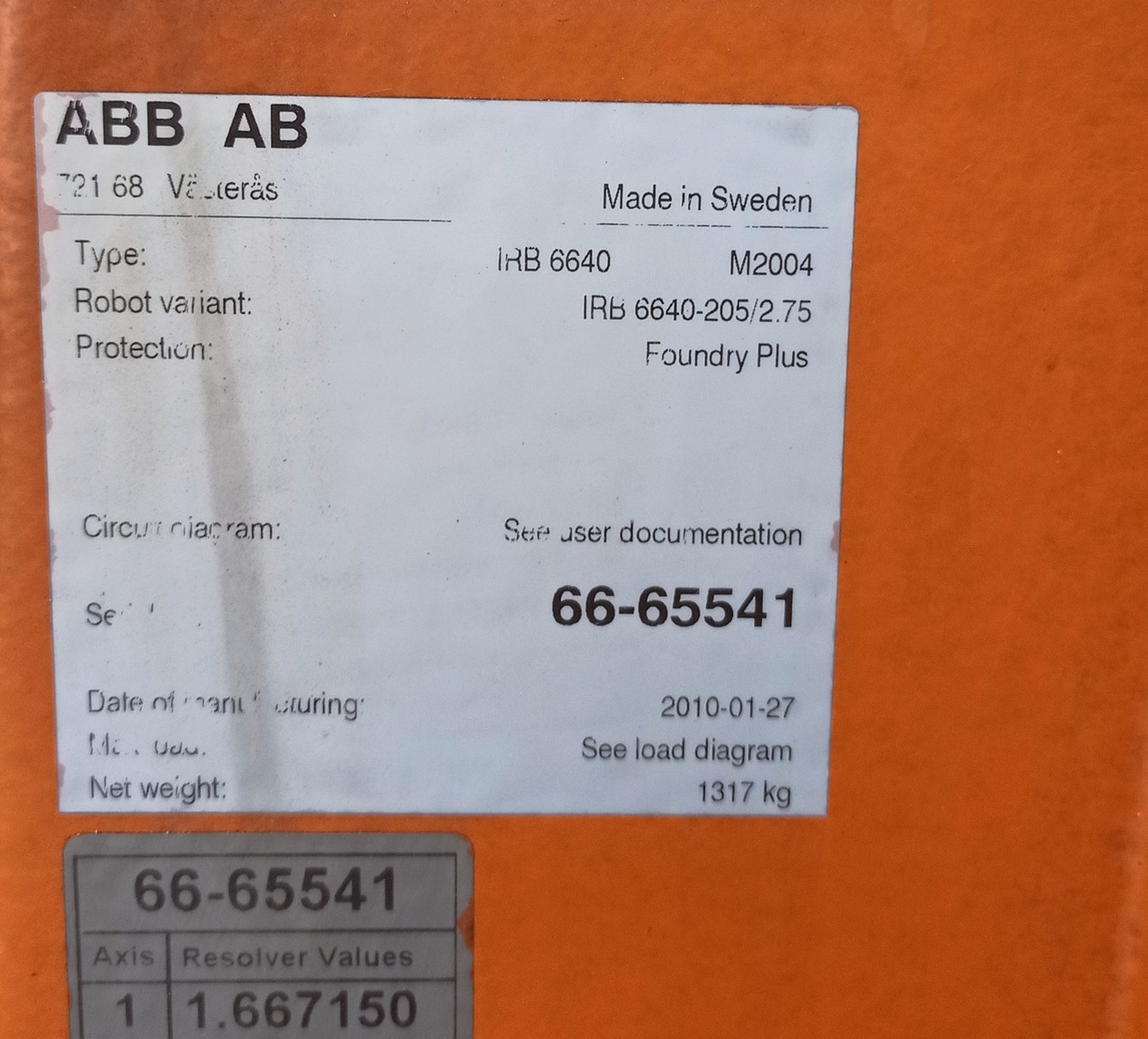 ABB IRB6640-205/2.55 FPLUS