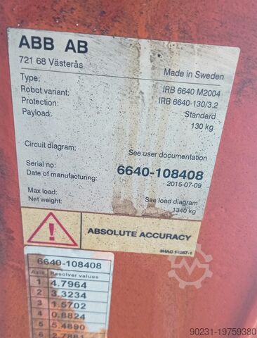 ABB IRB6640-130/3.2 IRC5 2015 MODEL