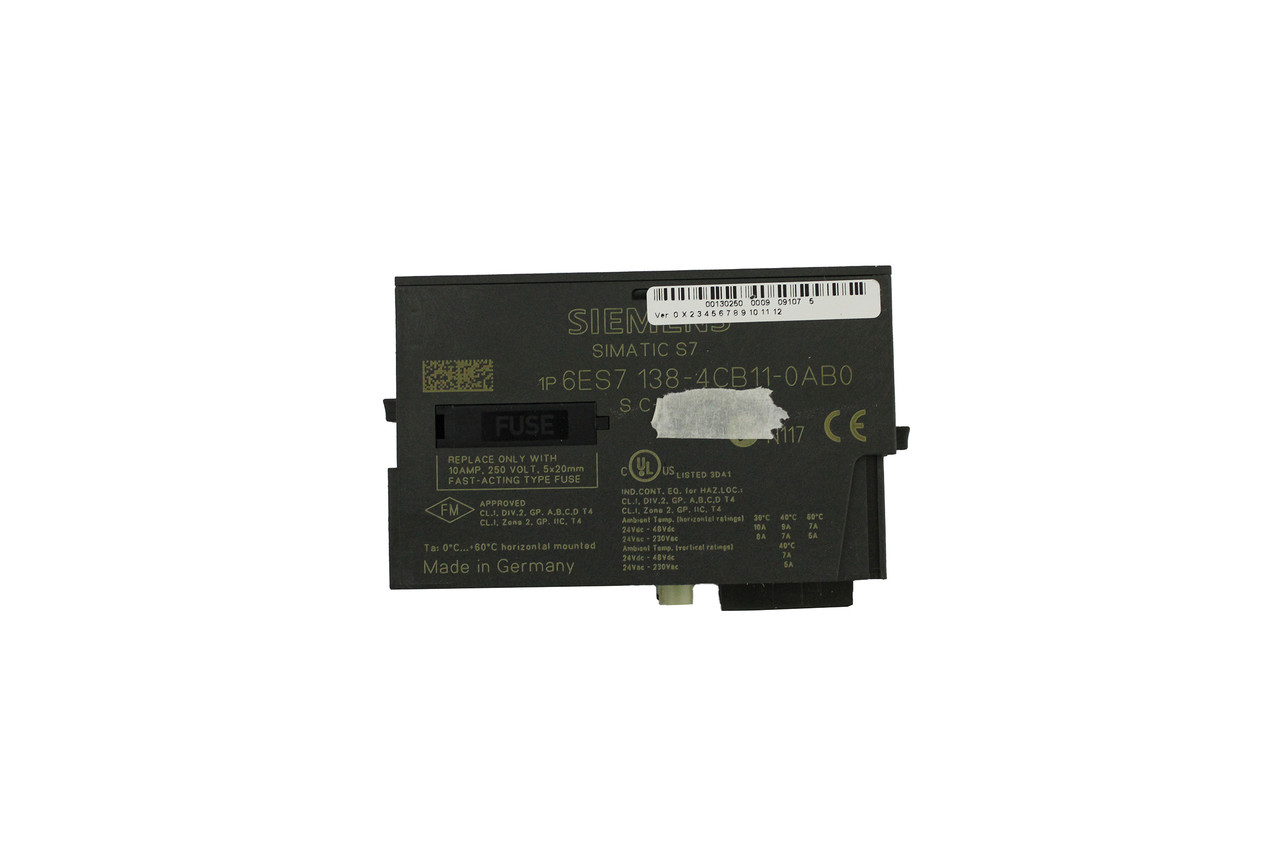 Siemens 6ES7138-4CB11-0AB0 SIMATIC DP ET 200S PM-E Power Module Diag
