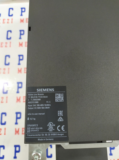 6SL3 130-7TE23-6AA3, 6SL3130-7TE23-6AA3 SIEMENS SINAMICS S120 ACTIVE LINE MODULE 
